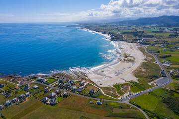 aerial view of Barreiros Beachs in Galicia Spain