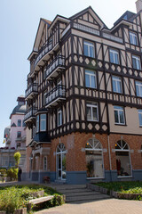 Fototapeta premium architecture of a european hotel, near the north sea, belgium