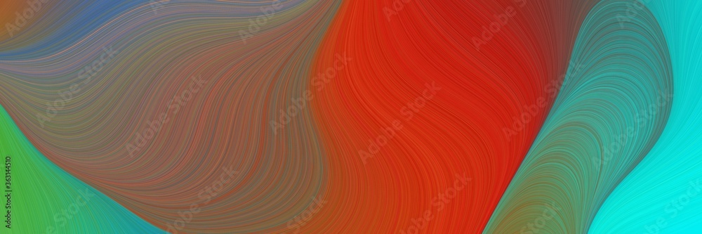 Poster abstract colorful background with lines and pastel brown, dark turquoise and firebrick colors. can b