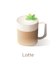cup of coffee latte vector illustration