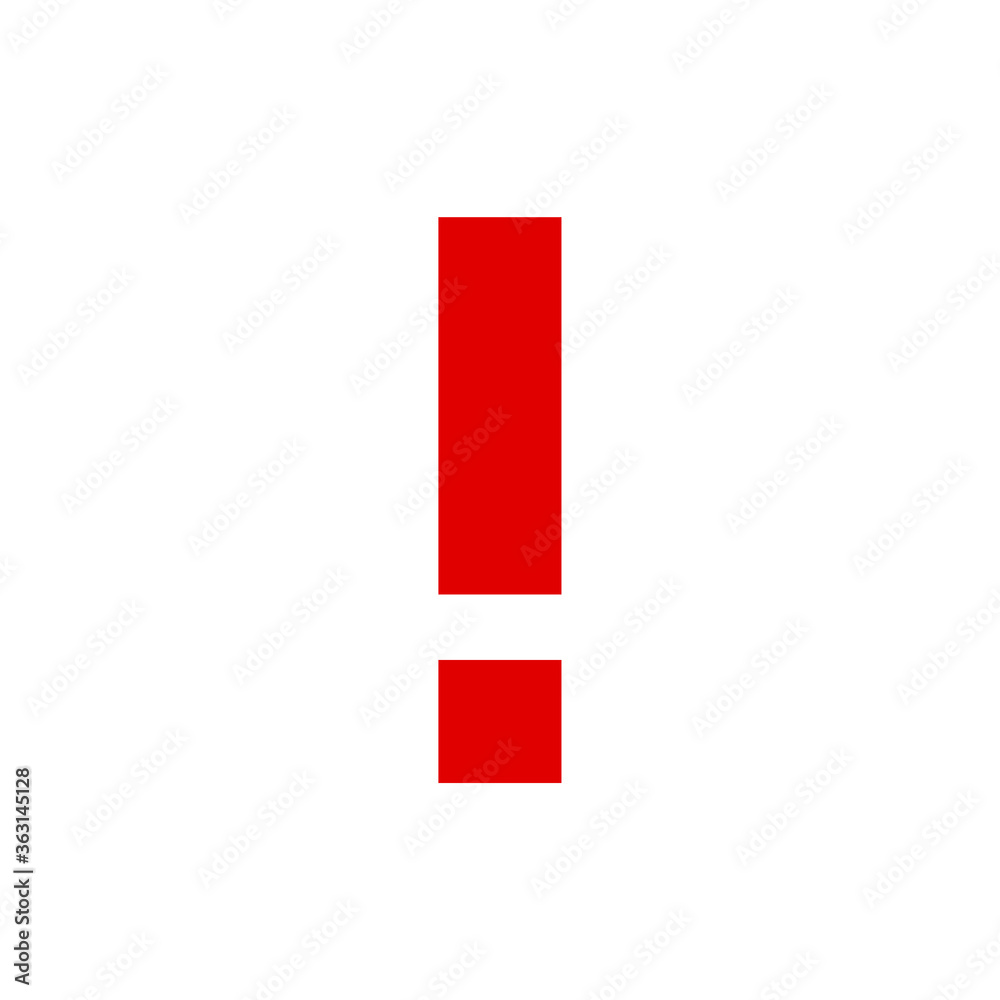Poster Red exclamation point icon isolated on a white background. EPS10 vector file