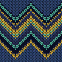 Yarn zig zal lines knitting texture geometric  - obrazy, fototapety, plakaty