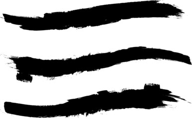 Grunge Paint Roller . Vector brush Stroke . Distressed banner . Black stripes isolated. paintbrush collection . Modern Textured shape . Dry border in Black . Bulge lines