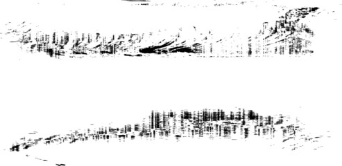 Grunge Paint Roller . Vector brush Stroke . Distressed banner . Black stripes isolated. paintbrush collection . Modern Textured shape . Dry border in Black . Bulge lines