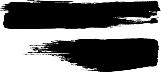 Fototapeta premium Grunge Paint Roller . Vector brush Stroke . Distressed banner . Black stripes isolated. paintbrush collection . Modern Textured shape . Dry border in Black . Bulge lines