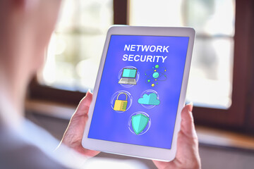 Network safety concept on a tablet