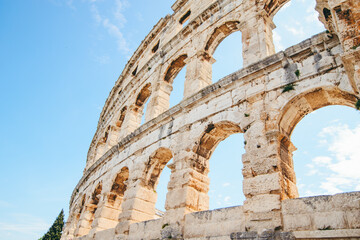 view of coliseum in Pula, Croatia