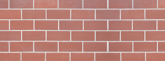 Fototapeta premium Brown red seamless brick stone tiles wall texture banner panorama panoramic 