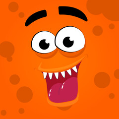 Scary monster mouth with teeth and tongue. 