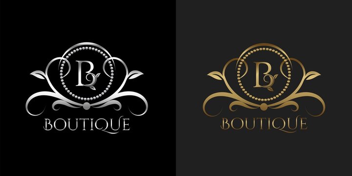 Luxury Logo Letter B Template Vector Circle for Restaurant, Royalty, Boutique, Cafe, Hotel, Heraldic, Jewelry, Fashion