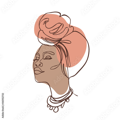 Abstract Portrait Of Young African American Woman Continuous One Line Drawing Isolated On White Vector Illustration In Simple Modern Style Wall Mural Vgorbash Abstract Portrait Of Young African American Woman Continuous One Line Drawing Isolated On White Vector Illustration In Simple Modern Style Wall Mural Vgorbash