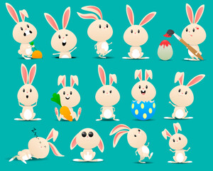 Group of cute rabbits