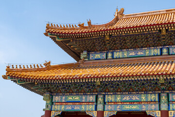 Forbidden City close to Tiananmen Square - the large square near the center of Beijing, Gate of...