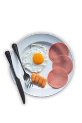 Separate English breakfast, white background