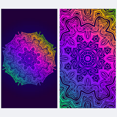 Design Vintage Cards With Floral Mandala Pattern And Ornaments. Vector illustration