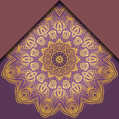 Template Greeting Card, Invitation. Mandala Design. Vector Illustration.