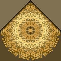 Luxury background. with gold mandala Vector card template.