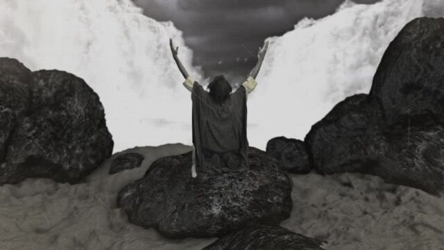 Moses Dividing the Sea in the Crossing of the Red Sea Split in Two
