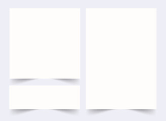 Set of white banners, Greeting card or flyers design. Vector illustration. Happy New Year and Christmas posters invitation template.