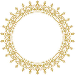 Elegant vintage vector ornament in classic style. Abstract traditional round golden pattern with oriental elements. Classic vintage pattern