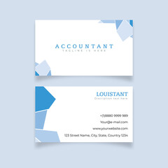 Minimalist Lowpoly, blue abstract design business card template