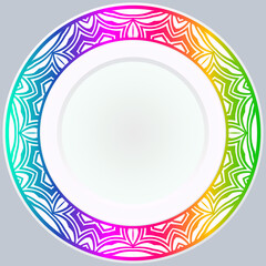 Handdrawn Pattern With Round Floral Ornament. Vector Illustration.