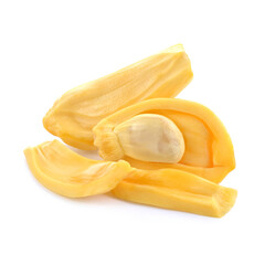 section of jackfruit isolated on white background