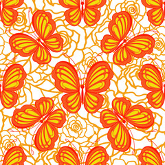 Seamless pattern of batterfiy