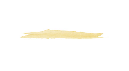 Yellow watercolor brush isolated on white background