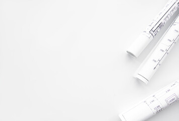 Architect workplace top view