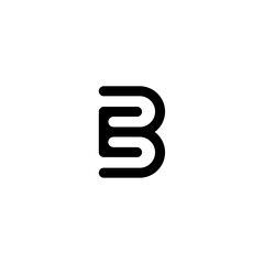 initial letter E and B, EB, BE logo, monogram line art style design template