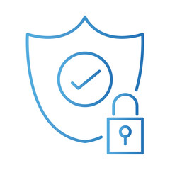 shield with padlock gradient style icon