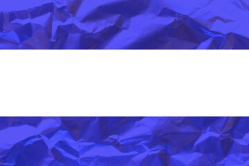 Blue crumpled matte paper with a horizontal white line for text. Crumpled Blue Paper