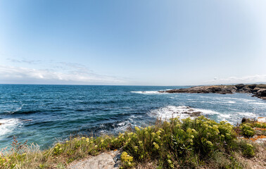 Seascape. Sea and rocks on the coast of Lugo in Rinlo. Spain.