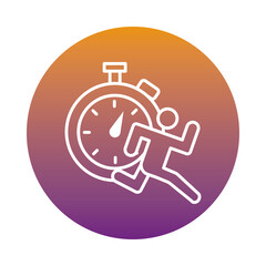 runner avatar figure with chronometer block style icon