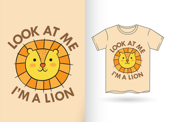 Cartoon cute lion for t shirt