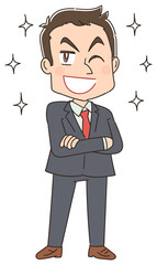 自身に満ち溢れたビジネスマン