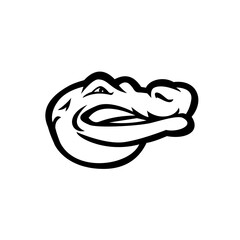 Alligator or Gator Head Side View Mascot Black and White