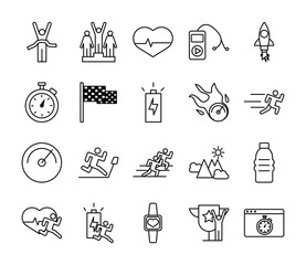 bundle of runners and tracks set icons