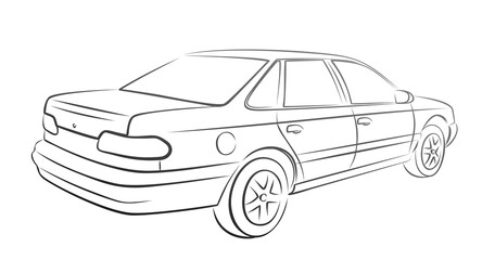 Obraz premium The Sketch of a old car. 