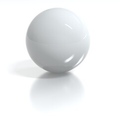 white sphere - 3d render. the white sphere on a white background