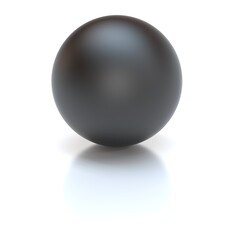 black sphere - 3d render. the black sphere on a white background