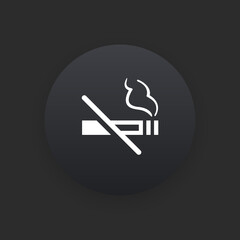No Smoking -  Matte Black Web Button