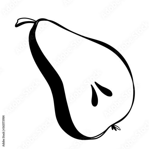 Cute Kawaii Isolate Black Pear Half Lobule With Bone Digital Doodle Outline Art Print For Packaging Tattoo Sticker Brand Social Media Post Wrapping Paper Postcard Coloring Pages Wall Mural Ka Yansh Cute Kawaii Isolate Black Pear Half Lobule With Bone Digital Doodle Outline Art Print For Packaging Tattoo Sticker Brand Social Media Post Wrapping Paper Postcard Coloring Pages Wall Mural Ka Yansh