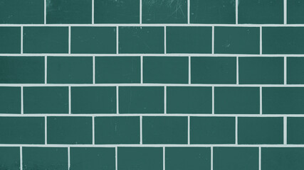 Abstract colorful dark green seamless brick tiles wall texture bckground