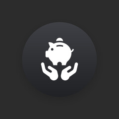 Fototapeta premium Saving Money - Matte Black Web Button