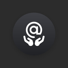 Email Provider -  Matte Black Web Button