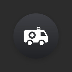 Ambulance -  Matte Black Web Button