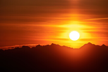 beautiful red sunset sky