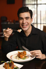 Man enjoying his meal